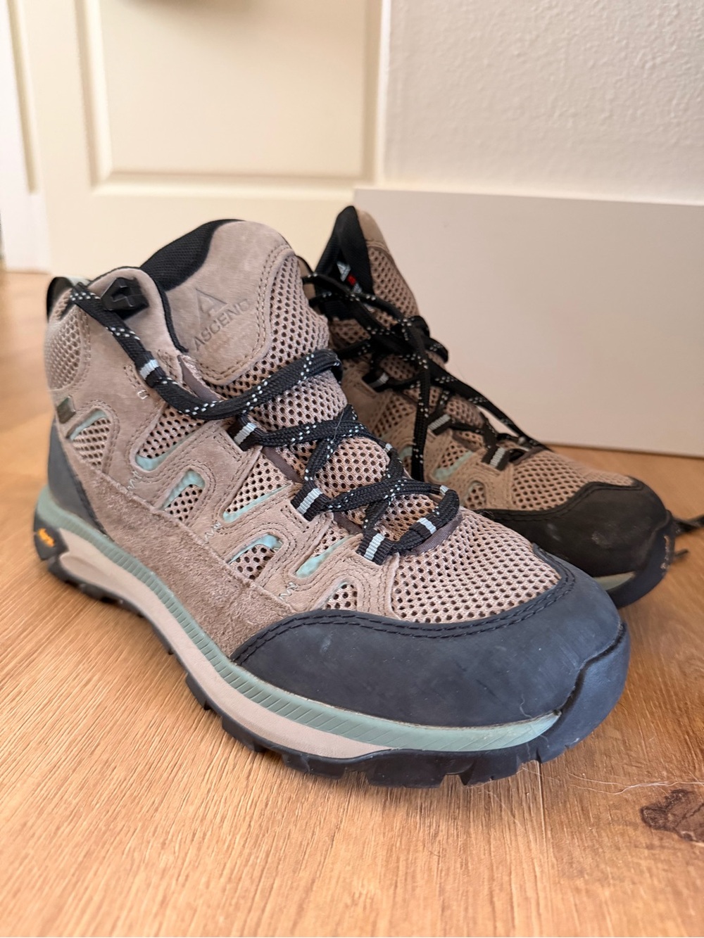 Ascend Taupe and Black Hiking Boots